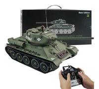 WANENGEDIY Carri armati RC per adulti, 1:16 sovietico T-34 medio serbatoio 2.4G modello di telecomando serbatoio militare con effetto di tiro del fumo sonoro, regali modello di veicoli militari (RTR)
