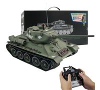 WANENGEDIY Carri armati RC per adulti, 1:16 sovietico T-34 medio serbatoio 2.4G modello di telecomando serbatoio militare con effetto di tiro del fumo sonoro, regali modello di veicoli militari (RTR)