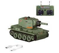 WANENGEDIY Carri armati RC, scala 1/64 2.4G Mini RC Battle Tank Model con modalità di combattimento a infrarossi, torretta rotante e guida a pista, regali modello di veicoli militari (RTR)