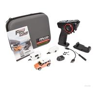 WANENGEDIY FPV Min RC Auto con fotocamera e rimorchio, WL 1/64 Scala controllata da app, FPV Mini Racing Drift-Auto con 3 modalità di velocità e illuminazione sottoscocca Regali per fan RC (RTR)