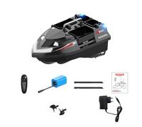 WANENGEDIY GPS RC Bait Boat per pesca alla carpa, V802 Dual Antenna 500M Telecomando Bait 3KG Caricamento con ritorno automatico, 4 scomparti e luci LED, Barca da pesca RC per laghi