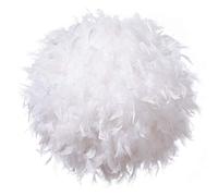 Waneway - Lampada da soffitto con piume bianche, in ombra leggera, non elettrica, paralume per lampada da terra e lampada da tavolo con anello di riduzione dell'ombra per soggiorno, camera da letto,