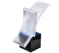 WANFANK Creative Frosted Crystal Trophy Custom Name Trophy, Crystal Trophy Award Custom Engraved, Personalized Glass Award Plaque for Corporate Employee Recognition, Appreciation Gift(Blue)