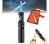 WANFANK Windproof Torch Lighter, Camping Outdoor Windproof Straight Flame Lighter, Airbrush Windproof Lighter, Petrichor Airbrush Windproof Lighter, Built-in Bottle Opener(Black)