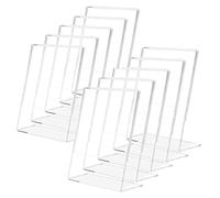 Wanfoou 10 Pezzi Espositore da Tavolo in Plastica Trasparente A6 , Espositore per Poster,Espositore Plexiglass Supporto per Poster in Acrilico per Poster, Portalistino,Bancone Negozio, Porta Prezzi