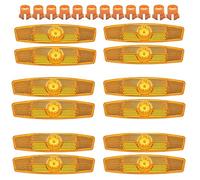 Wanfoou 12 Pezzi Ruota Catarifrangente,Riflettore di Sicurezza di Avvertimento, Catarifrangenti per Bicicletta, per Migliorare la Sicurezza Durante la Guida Notturna(Arancione Giallo)