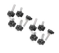 WANG TII DOO 10 Pezzi di Manopole A Stella M6 304 in Acciaio Inossidabile con Perno Filettato, Manopole A Stella in Plastica, Vite per Attrezzature Industriali, Macchinari E Uso Domestico,M6x8mm