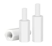 WANG TII DOO 20 Pezzi di Perni in Nylon Bianco A Testa Singola, Colonne Esagonali in Plastica M6*20+6 Mm-M6*60+6 Mm per Assemblaggio di Componenti Elettronici E Progetti Fai da Te,M6*40+6mm