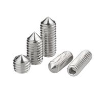 WANG TII DOO 25 Pezzi M6 304 in Acciaio Inossidabile con Testa Esagonale E Punta Conica, Viti Senza Testa con Esagono Incassato, Viti Senza Testa con Esagono Interno,M6x12mm