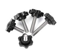 WANG TII DOO 5 Pezzi di Manopola di Serraggio M8, Manopola A Stella con Impugnatura Esagonale A Forma di Prugna per Attrezzature Industriali E Progetti Fai da Te,M8x16mm