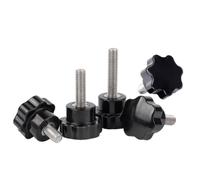 WANG TII DOO 5 Pezzi M3 304 in Acciaio Inossidabile con Maniglia A Prugna, Vite A Sette Stelle, Manopola in Bachelite, Vite A Mano, Bullone, per Macchinari E Uso Domestico,M3x25mm