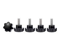 WANG TII DOO 5 Pezzi M4 304 in Acciaio Inossidabile con Maniglia A Prugna, Vite A Sette Stelle, Manopola in Bachelite, Bullone per Riparazioni Industriali E Domestiche,M4x40mm