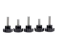 WANG TII DOO 5 Pezzi M5 304 in Acciaio Inossidabile con Maniglia A Prugna, Vite A Sette Stelle, Manopola in Bachelite, Vite A Mano, Bullone, Lunghezza 8-15 Mm per L'industria,M5x15mm