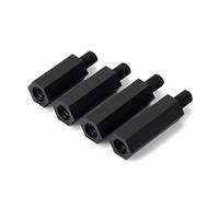 WANG TII DOO 50 Pezzi M2.5 Neri A Testa Singola in Nylon Distanziatori Esagonali Pilastri Diametro Filettatura 6 Mm Lunghezza Colonna 20-30 Mm per Elettronica Fai da Te,M2.5 * 22+6mm
