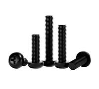 WANG TII DOO 50 Pezzi M6 Viti A Testa Tonda in Plastica Nera Bulloni in Nylon Fissaggi Elettrici per Elettronica Fai da Te Progetti Artigianali Uso Edile,M6×30mm