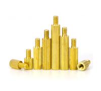 WANG TII DOO 50 Pz M2 Spessori Colonna Tondi in Ottone Rautati A Testa Singola Lunghezza Filettatura 3Mm, Lunghezza Cilindro 13-15Mm per Scheda PCB, Assemblaggio Elettronico,M2*14.5+3mm