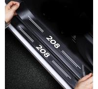 WANGAIDCE 4 Pezzi Fibra di Carbonio Guardia Porta Soglia per Peugeot 208, Battitacco Prevenire L'Usura AntiGraffio Accessori Styling Dll'auto