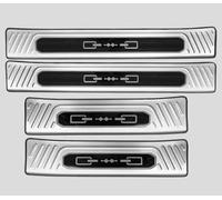 WANGAIDCE 4 Pezzi Protezioni per Battitacco in Acciaio Inox per Auto Audi A2 (Bj. 2001-2005), Protezione Soglia Portiera Anteriore e Posteriore, Protezione Pedale Auto,Silver