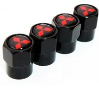WANGAIDCE 4 Pezzi Valvole Pneumatici Auto Cappuccio Tappo Per Mitsubishi Eclipse Cross Lancer Fortis Eclipse PHEV, coperchio valvole in alluminio, Tappi Valvole Pneumatici Auto