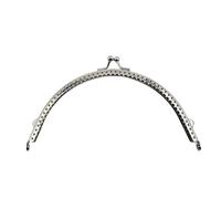 WANGBINGXING Chiusura Clic Clac per Borse 1PCS Argento Lucido di Base Semicerchio Telaio della Borsa del Metallo Bacio Chiusura Blocco Accessori Sacchetto Fai da Te(15CM)