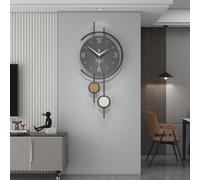 WANGCAIER Modern Wall Clock, Creative Minimalist Metal Frame Decorative Wall Clocks, Mute Without Ticking Noises Battery Operated Quartz Clock, Art Decor for Living Room Bedroom