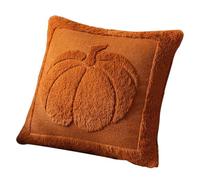 WANGCAIER Rust Red Pumpkin Fall Throw Pillow Covers Cute Halloween Cases Fur Farmhouse Cushion Maple Leaf Harvest Holiday Accent Cases for Home Bedroom Living Room Couch Bed(2 Piece 45x45cm,Orange)