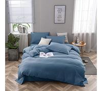 WANGCAN Set Letto Matrimoniale | 4 Pezzi di Copripiumino in Microfibra | Lenzuola e 2 federe,Quattro Pezzi C-17 Semplice 150x205 cm + 230x230 cm + (47x74) x2 cm
