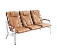 WANGCEPLSD Panchina da Interno a 3 Posti, Panca per Sala D'attesa con Braccioli, Gambe in Acciaio, Schienale Morbido, per Aeroporti, Mercati, Banche, Scuole, Barbieri(Brown)