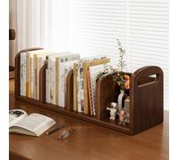 WANGCEPLSD Scaffale Scrivania da Dormitorio da 65 Cm, Libreria Scrivania in Legno di Caucciù, Libreria Piccola, per Ufficio Domestico, Dormitorio, Senza Installazione, Stoccaggio Verticale(Brown)