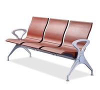 WANGCEPLSD Sedia Ospite Ufficio a 3 Posti, Panca con Schienale, Seduta in PU, Capacità di 500 Kg, per Hall, Cliniche, Uffici(Brown)