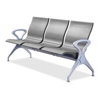 WANGCEPLSD Sedia Ospite Ufficio a 3 Posti, Panca con Schienale, Seduta in PU, Capacità di 500 Kg, per Hall, Cliniche, Uffici(Gray)