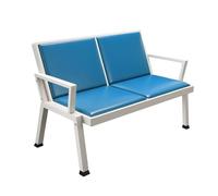 WANGCEPLSD Sedia Ospite Ufficio, Panca con Schienalea 2 Posti in Acciaio Fuso, Capacità di Carico 500 Kg, Piedini Antiscivolo, per Ufficio, Attività Commerciale, Banca, Ospedale(Blue)