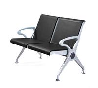 WANGCEPLSD Sedie per Sala D'attesa a 2 Posti in Acciaio, Sedia Ospite Ufficio, con Braccioli e Schienale, per Aeroporti, Mercati, Banche e Ospedali(Black)