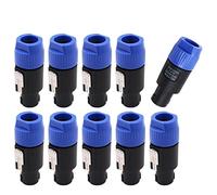 WANGCL 10 PZ NL4FC Cavi per Altoparlanti Spine Connettore Speakon Impermeabile Cavo da Speakon a Jack Spina Cannon con Twist Lock Adatto per Cavo Diametro 6~15mm - Blu