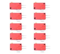 WANGCL 10Pcs Micro Switch, Rosso 3Pins Pulsante Micro Interruttore di Limite Interruttore per Arcade Mini Finecorsa