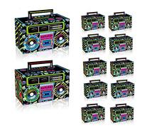 WANGCL 12 Pezzi 80s Party Bomboniere Scatole Retro Radio Decorazioni da Tavolo Centrotavola per 1980s Tema Hip Hop Musica Festa di Compleanno Forniture