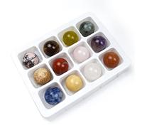 WANGCL 12Pcs Assortiti Crystal Healing Gemstone Mix Sfere Sfera di Pietra 18-20mm Mineral Tumble Reiki Decor Collection Natural Chakra Quarzo Ornamenti
