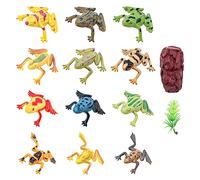 WANGCL 12PCS Plastica Rane Giocattolo Mini Realistico Rana Figurine Colorate Galleggianti Rana Figure Artigianato Decorazione per Stagno Vivarium ecc