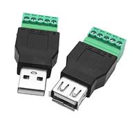 WANGCL 1Pair USB 2.0 A Maschio Femmina Spina 5 Pin Adattatore Connettore Convertitore Morsettiera a Vite Connettore Nessuna Saldatura Richiesta