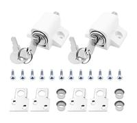WANGCL 2 bulloni di Sicurezza scorrevoli per finestre o Porte, Serrature universali con Chiavi (Bianco)