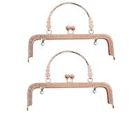 WANGCL 2 Chiusure per Borsa con Telaio in Metallo per Borse Portamonete cornici per Borsa per Fare Fai da Te Retro Craft Clutch Bag -Rose
