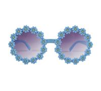WANGCL 2 pezzi di occhiali da sole vintage a forma di margherita, occhiali da sole a forma di fiore, montatura in plastica per donne e ragazze (montatura blu)