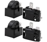 WANGCL 2 PZ Compressore Inizio Relè 2 Pin 15Ohm+2 PZ Compressore Sovraccarico Protector 1/4HP per Frigorifero Riparazione