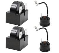 WANGCL 2 PZ Compressore Inizio Relè 3 Pin 15Ohm+2 PZ Compressore Sovraccarico Protector 1/4HP per Frigorifero Riparazione