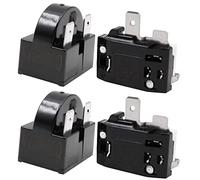 WANGCL 2 PZ Compressore Inizio Relè 3 Pin 15Ohm+2 PZ Compressore Sovraccarico Protector 1/4HP per Frigorifero Riparazione