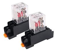 WANGCL 2 PZ Mini AC 12 V Relè Interruttore Elettromagnetico 8 Pin Relè DPDT Relè 2NO+2NC con Socket Base Indicatore LED