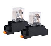 WANGCL 2 PZ Mini DC12V Relè Interruttore Elettromagnetico 8Pin DPDT Relè 2NO+2NC con Base Presa Indicatore LED