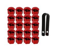 WANGCL 20 Pezzi Copridadi Per Ruote Auto Copridadi Per Mozzi Auto Universali Copridadi Per Ruote Auto Copridadi Per Cerchi Antipolvere Con Clip, Placcatura Rossa, 21 Mm