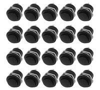 WANGCL 20PCS 16mm Pulsante momentaneo Mini Interruttore Rotondo Pulsante autoripristinante 2 Pin 3A 250V AC - Nero