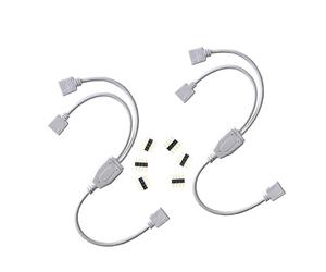 WANGCL 2PCS Striscia LED Splitter Cavo 4 Pin RGB Splitter 1 a 2 porte LED Controller Connettore per RGB 5050 3528 2835 Striscia LED -Bianco